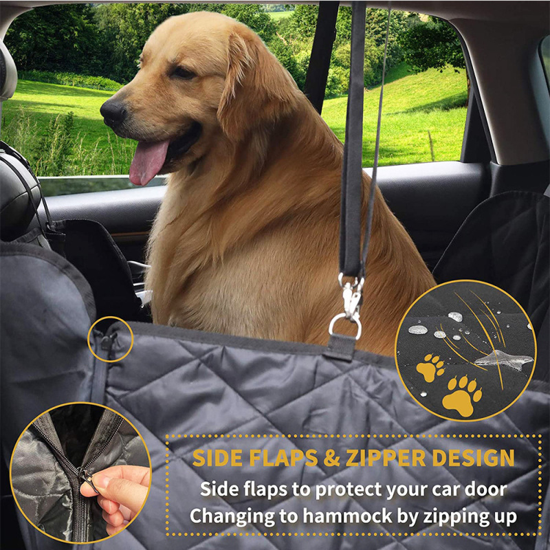 Detachable 100% Waterproof Scratch Prevent Anti Slip Pet Backseat Cover with Mesh Window