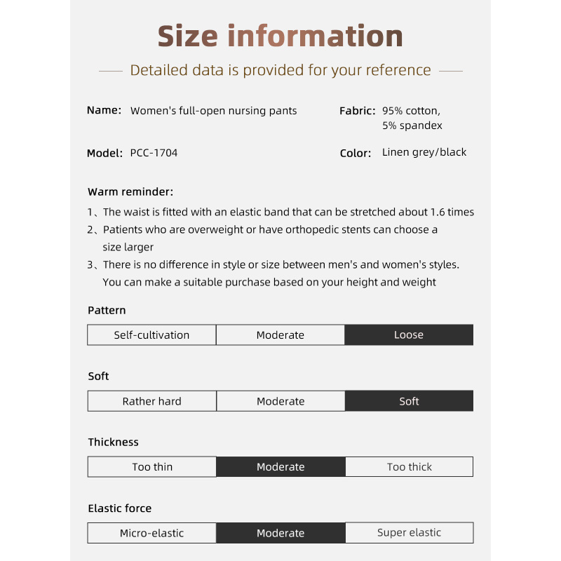 Wholesale Full Opening Nursing Pants Open Crotch Trouser Home Hospital Incontinence Patient Gowns Unisex Cotton Polyester