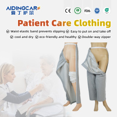 Wholesale Full Opening Nursing Pants Open Crotch Trouser Home Hospital Incontinence Patient Gowns Unisex Cotton Polyester