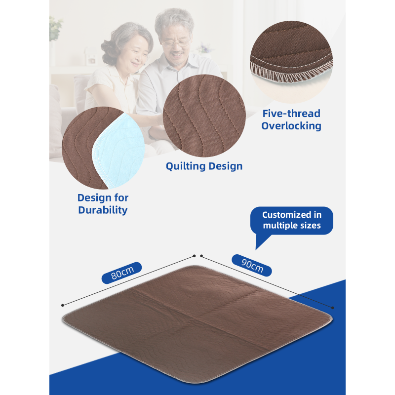 Wholesale Large Waterproof Machine Washable Quilted Bed Mat Knitted Incontinence Protectors Adults Plain Style-for Hospital