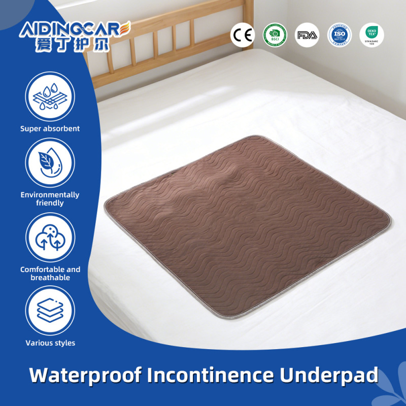 Wholesale Large Waterproof Machine Washable Quilted Bed Mat Knitted Incontinence Protectors Adults Plain Style-for Hospital