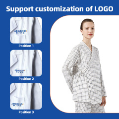 Women's Hospital Scrubs Comfortable XL Size Patient Gown Stylish Breathable Custom Logo Printed Scrub Suit for Nurses Doctors