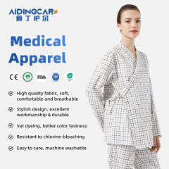 Women's Hospital Scrubs Comfortable XL Size Patient Gown Stylish Breathable Custom Logo Printed Scrub Suit for Nurses Doctors