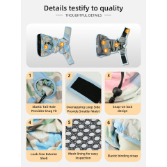 Großhandels-Haustierprodukte Wasserdichte Welpenwindel-Wickel-Bauchband Wiederverwendbare waschbare Haustierwindel