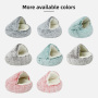 Winter Warm Faux Fur Solid Round Cat Bed Cave with Removable Washable Shell Half-Surrounded Design