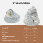 Winter Warm Faux Fur Solid Round Cat Bed Cave with Removable Washable Shell Half-Surrounded Design