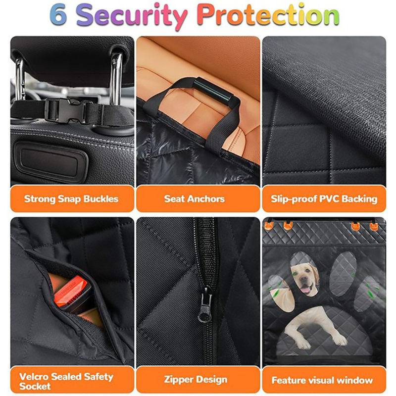 Dog Seat Cover for Back Seat 100% Waterproof Dog Car Seat Covers with Mesh Window