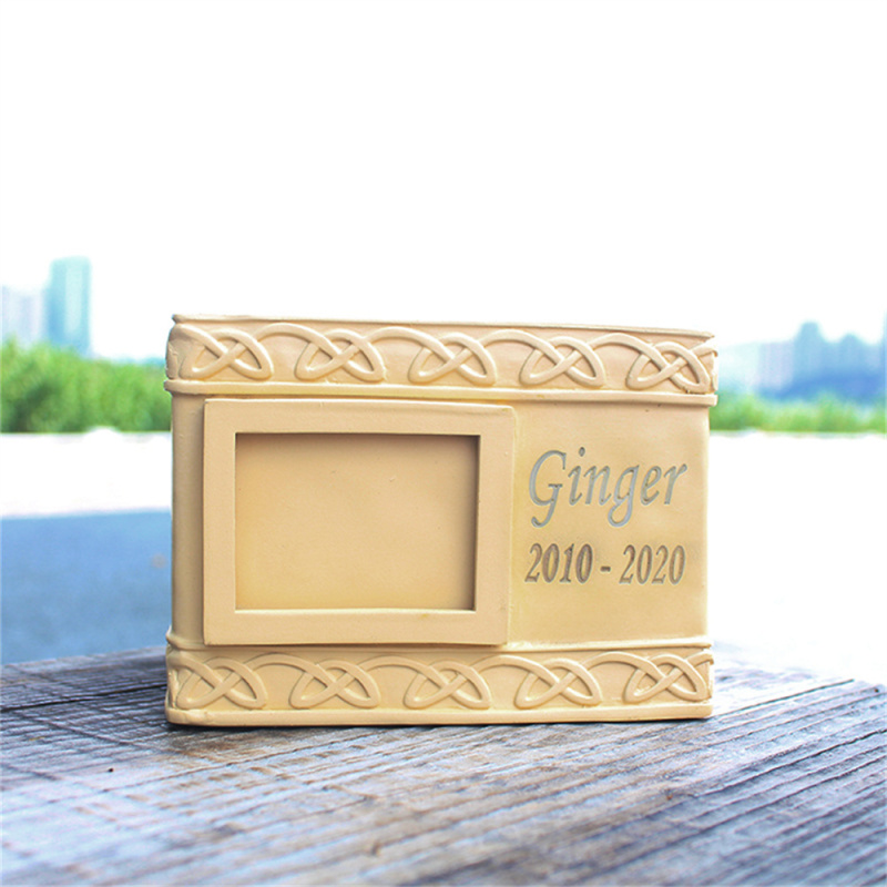 Custom Pet Caskets Pet Cremation Urns Photo Box Burly Wood Urns for Dogs Ashes Wooden Urn