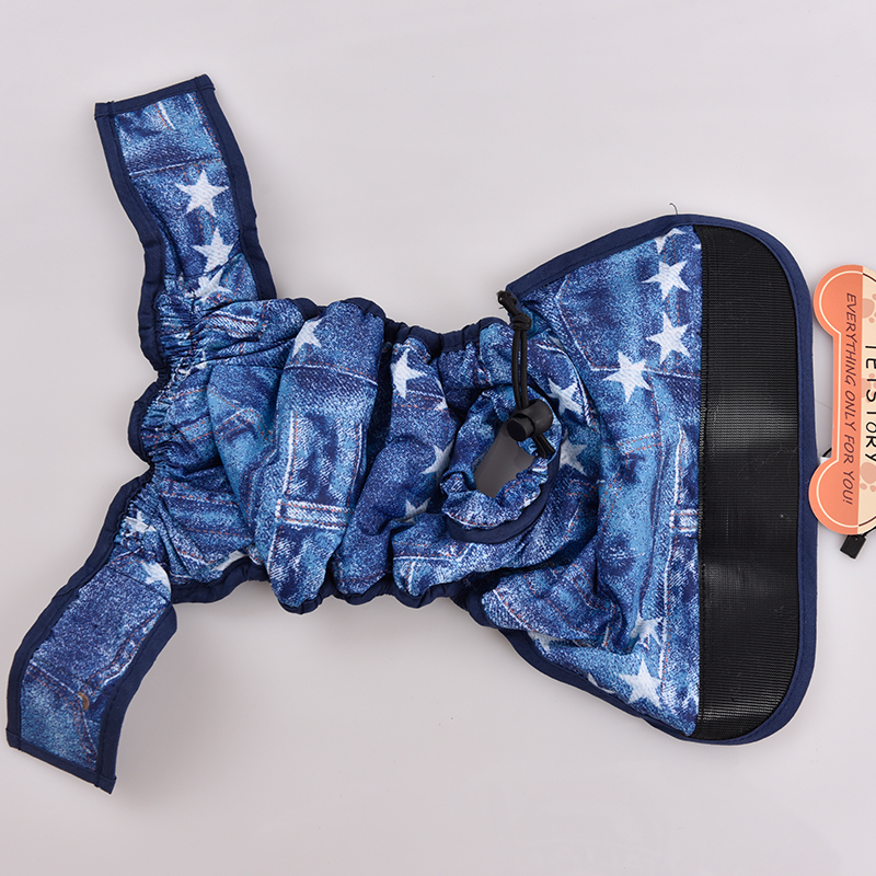 Print Washable Dog Diapers Female with Hook & loop Closure Reusable Sanitary Panties for Large Dog