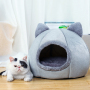 Cute Cat Head Shape Pet House Puppy Cave Sleeping  Nest Kennel Pet Bed