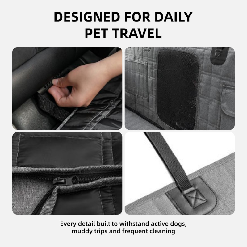 Wholesale Waterproof Durable Scratch Proof Nonslip Pet Back Seat Covers for Dogs With Storage Pockets