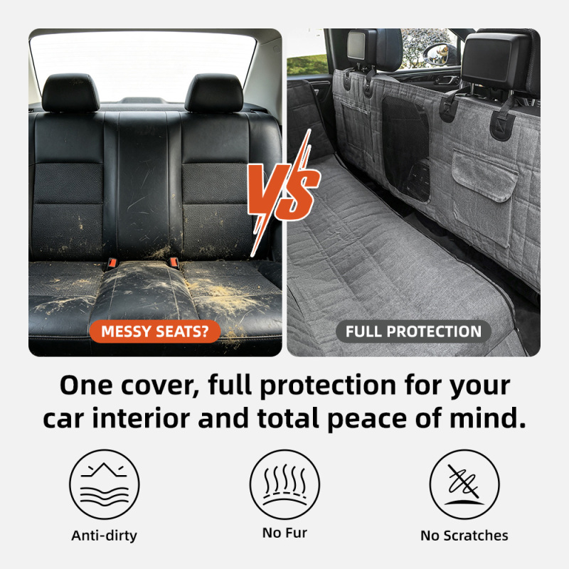 Wholesale Waterproof Durable Scratch Proof Nonslip Pet Back Seat Covers for Dogs With Storage Pockets