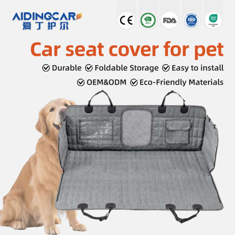 Wholesale Waterproof Durable Scratch Proof Nonslip Pet Back Seat Covers for Dogs With Storage Pockets