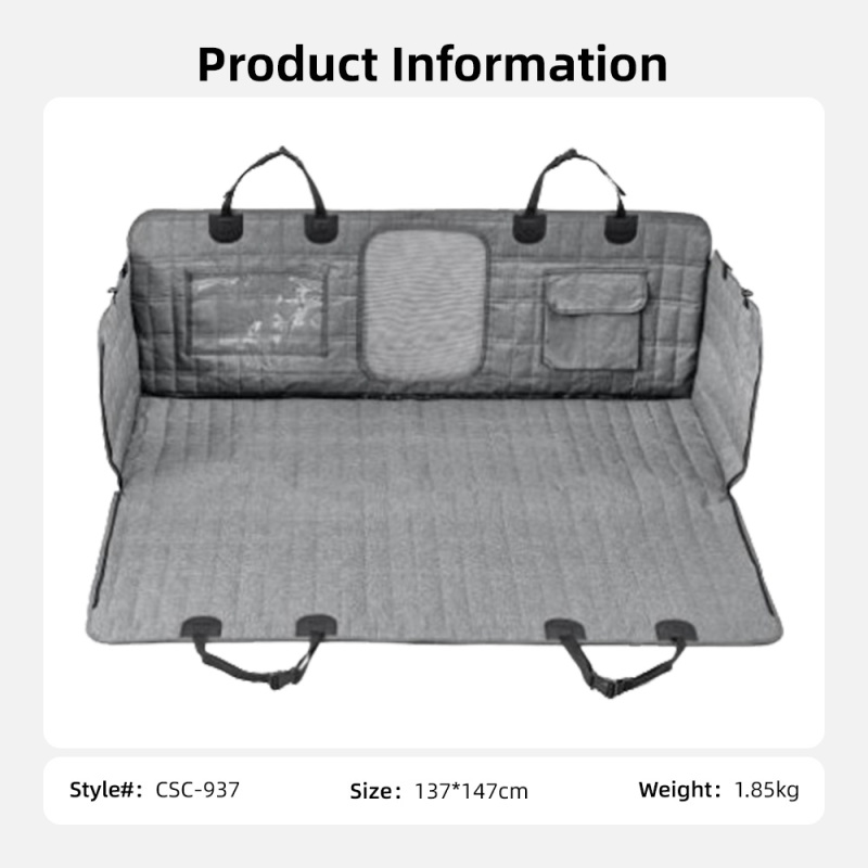 Wholesale Waterproof Durable Scratch Proof Nonslip Pet Back Seat Covers for Dogs With Storage Pockets
