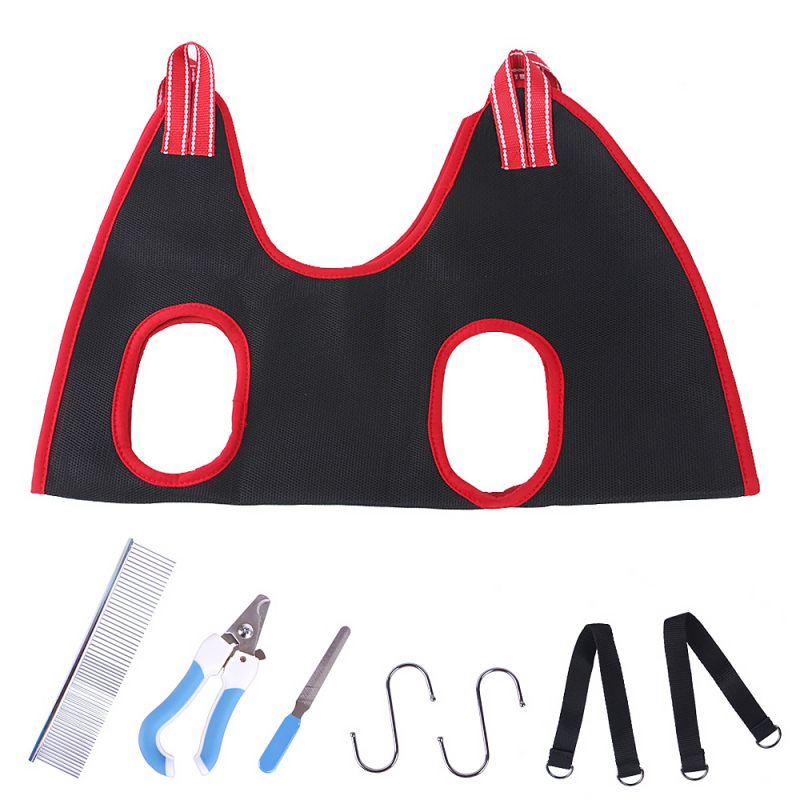 Pet Grooming Hammock Hanging Harness Pet Supplies Kit for Cats & Dogs  with Nail Clippers Trimmer, Pet Comb
