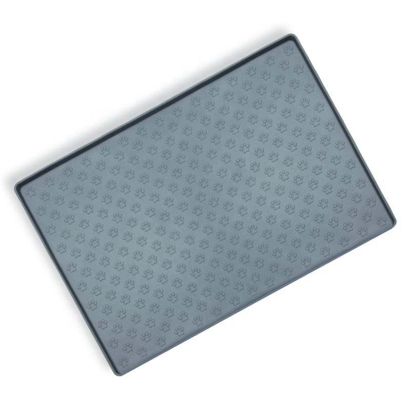 Non Slip Pet Food Mat Silicone Washable Dog Bowl Mat Waterproof Dog Food Mats for Floors