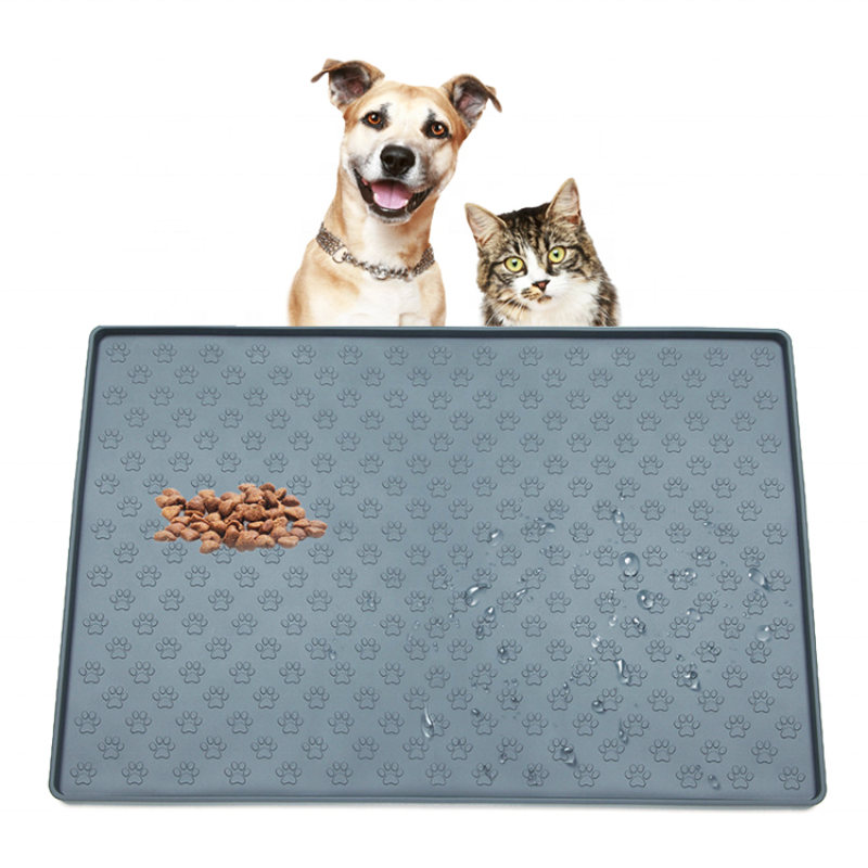 Non Slip Pet Food Mat Silicone Washable Dog Bowl Mat Waterproof Dog Food Mats for Floors