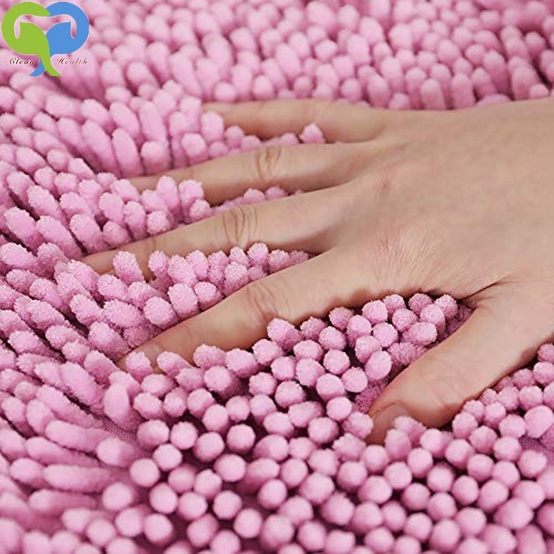 PINK 80x35cm Pet Bath Towel Ultra Soft Microfiber Chenille Dog Dry Towel Hand Pockets Super Absorbent Durable Quick Drying Towel