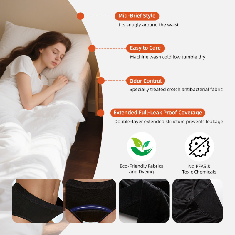 Bragas menstruales absorbentes y reutilizables Aidingcare para mujer