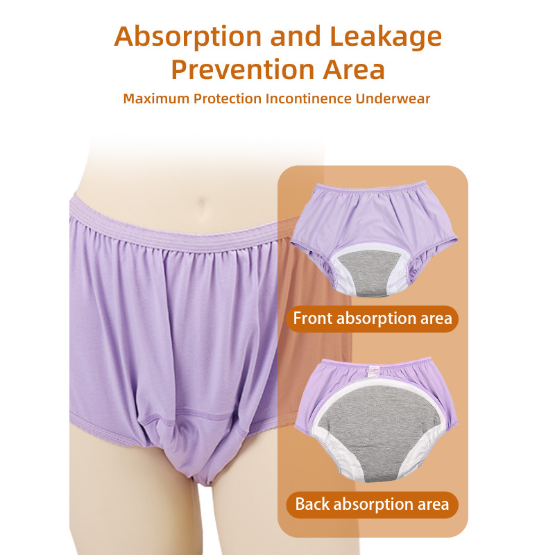 Wholesale Women's High-Waist Mid-Rise Knitted Incontinence Panties Waterproof PUL Layer Lace Everyday for Breathable