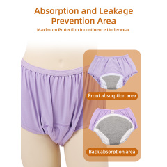 Wholesale Women's High-Waist Mid-Rise Knitted Incontinence Panties Waterproof PUL Layer Lace Everyday for Breathable