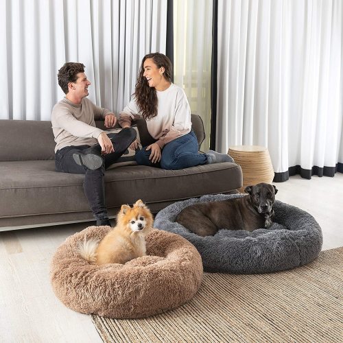 Wholesale Orthopedic Custom Luxury Soft Plush Warm donut Pet Bed Cushion Sofa Cat Dog Pet Bed