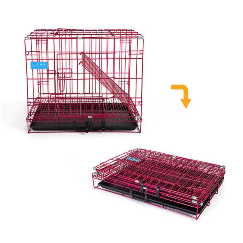 Multifunction Thick Dog Crate Double Door Nano-coating Finish Strong Portable Folding Metal Wire Large Dog House Dog Crate