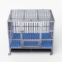 Wholesale Pet Supplies Foldable Collapsible Crate Metal Dog Cage Stainless Steels Big Stacking Plastic Plate Dog Cage With Wheel