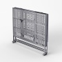 Wholesale Pet Supplies Foldable Collapsible Crate Metal Dog Cage Stainless Steels Big Stacking Plastic Plate Dog Cage With Wheel