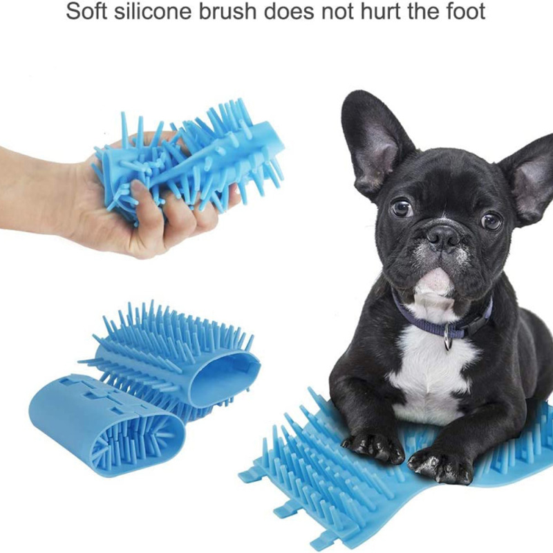 Wholesale 2 In 1 Portable Silicone Pet Cleaning Brush Feet Cleaner for Dogs