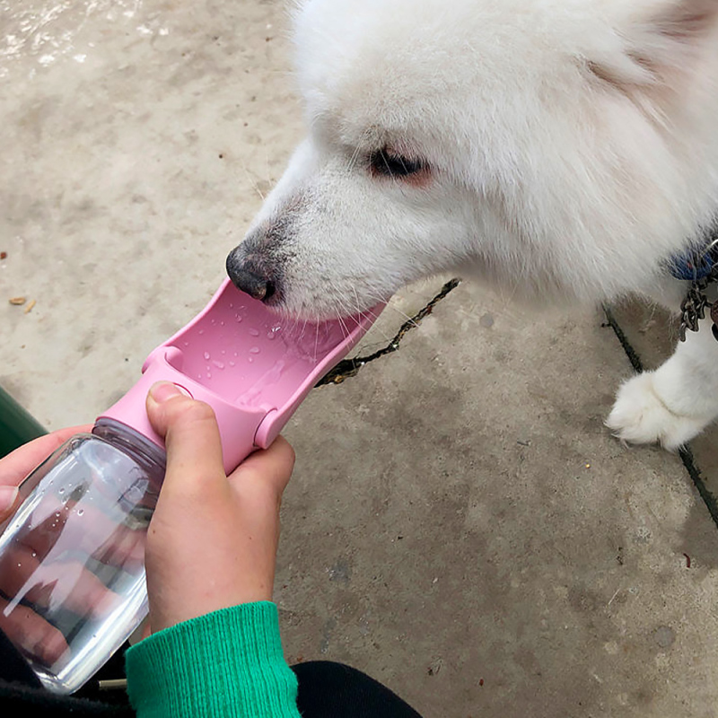 Foldable Safe Washable Portable Leak Proof Dog Water Bottle Plastic Dispenser for Dog Car Travel, Walking, Hiking, Food Grade