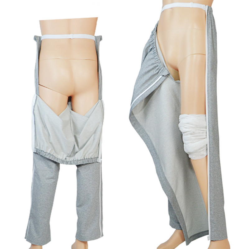 hot sell patient care pants easy to take off easy to wear hospital care clothes for paralysis fracture patients