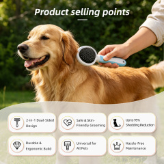 Wholesale Self Cleaning Stainless Steel Slicker Brush Eco-Friendly Easy to Clean Pet Grooming Tool for Dogs & Cats Shedding