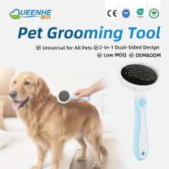 Wholesale Self Cleaning Stainless Steel Slicker Brush Eco-Friendly Easy to Clean Pet Grooming Tool for Dogs & Cats Shedding