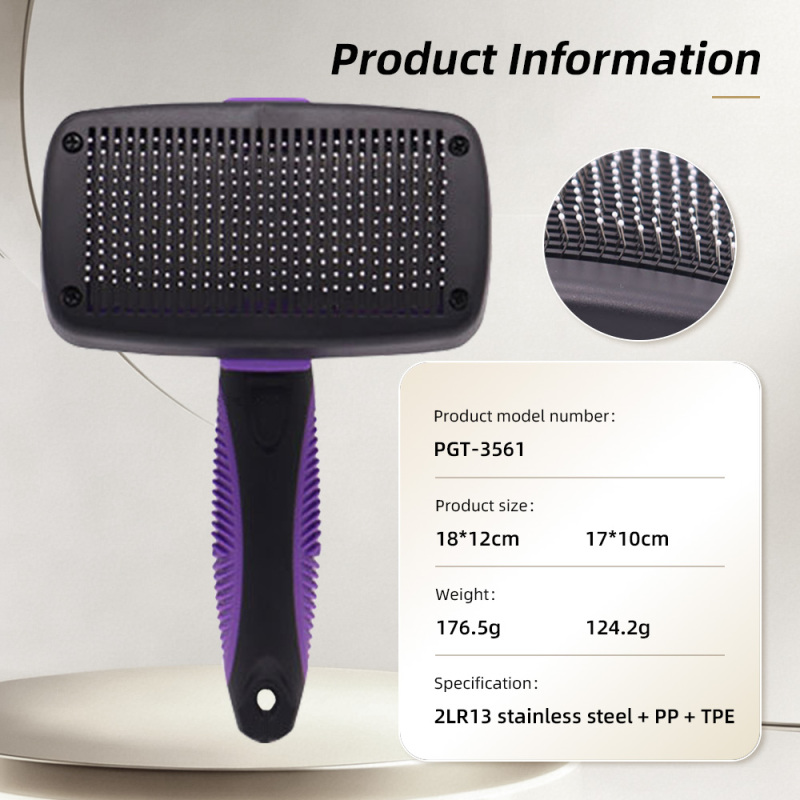 Wholesale Self Cleaning Stainless Steel Slicker Brush Eco-Friendly Easy to Clean Pet Grooming Tool for Dogs & Cats Shedding