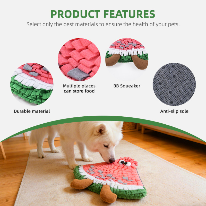 Wholesale Watermelon Portable Snuffle Mat Puppy Toys Puppy Foraging Blanket Puppy Snuffle Mat