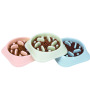 Wholesale Non-slip Plastic Slow Feeder Bloat Stop Dog Food Bowl with Funny Pattern for Small and Medium Dogs