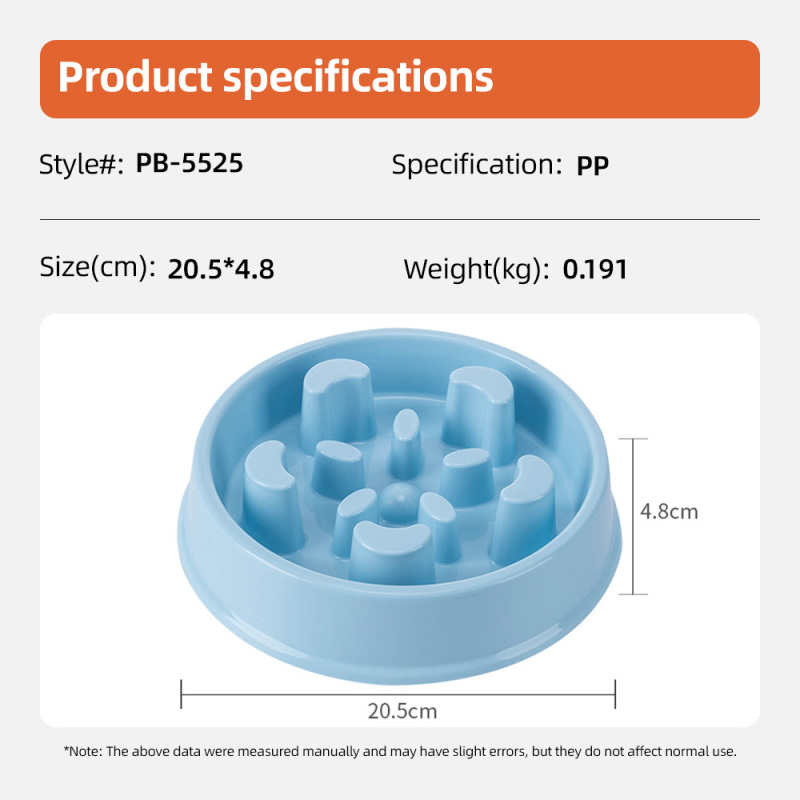 Wholesale Non-slip Plastic Slow Feeder Bloat Stop Dog Food Bowl with Funny Pattern for Small and Medium Dogs
