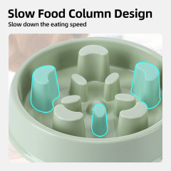 Wholesale Non-slip Plastic Slow Feeder Bloat Stop Dog Food Bowl with Funny Pattern for Small and Medium Dogs