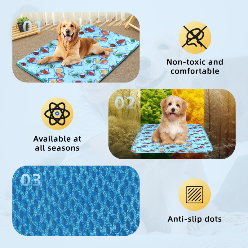 Self Cooling Gel Pet Mat for Dogs Cats No Need Electricity or Refrigeration