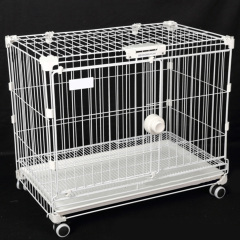 Wholesale Multifunctional Pet Cage Foldable Movable Rolling Removable Metal Classic Solid Button Breathable Rest House for Dogs