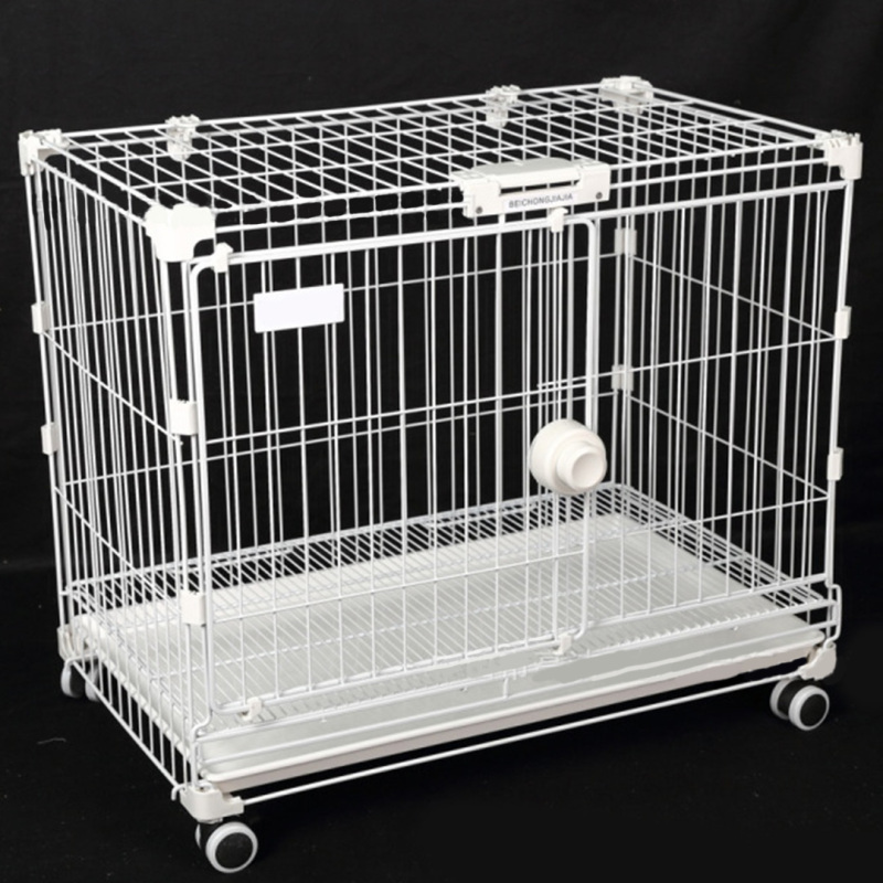 Wholesale Multifunctional Pet Cage Foldable Movable Rolling Removable Metal Classic Solid Button Breathable Rest House for Dogs