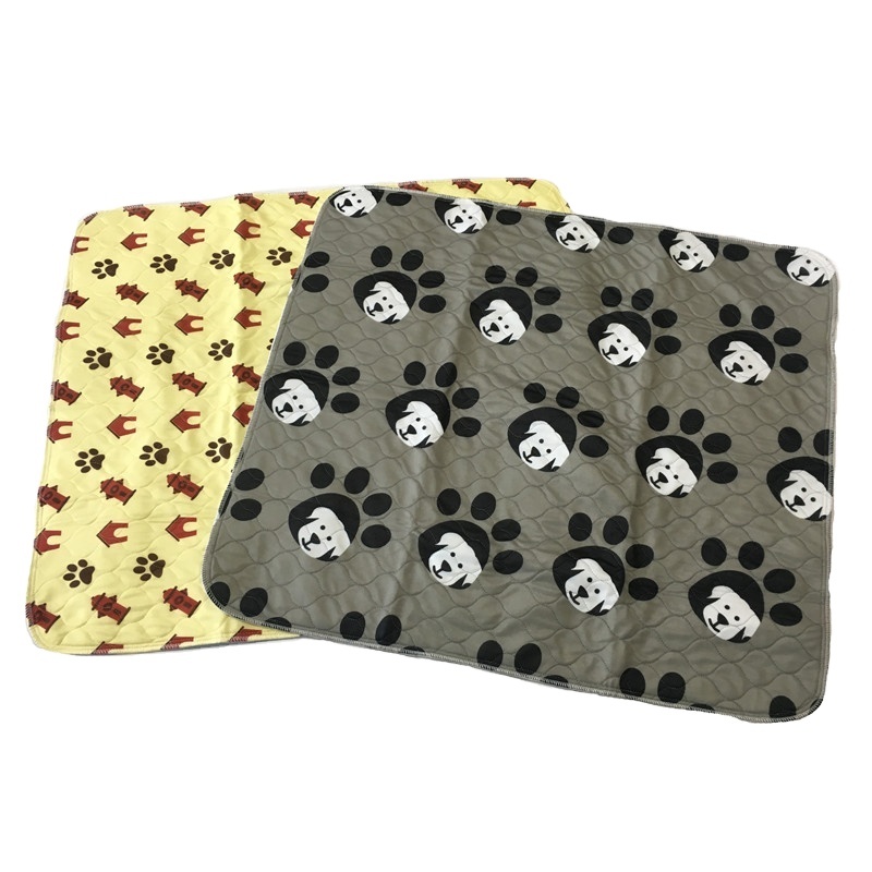 Large Size 3 layer  Reusable Printed Super Absorbent Waterproof Non Slip  Pet Training Dog Pee Pads