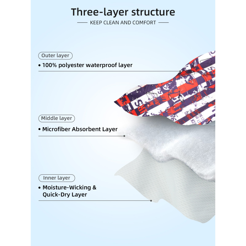 Wholesale Reusable Male Dog Belly Wraps Washable Male Dog Diapers with Printed Design Belly Band for Male Dogs