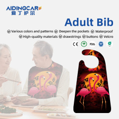 Wholesale Washable Rose Prints Adult Bib Reusable Waterproof Adult Bib With Optional Crumb Catcher