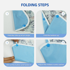 Wholesale Washable Rose Prints Adult Bib Reusable Waterproof Adult Bib With Optional Crumb Catcher