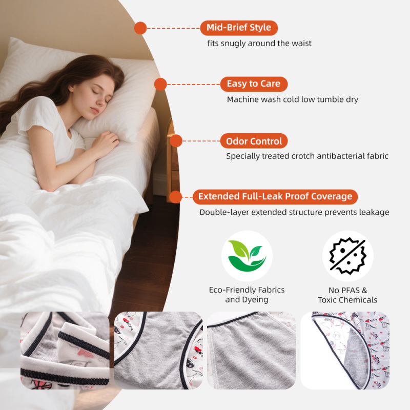 Ropa interior menstrual reutilizable sin costuras para mujer de Aidingcare