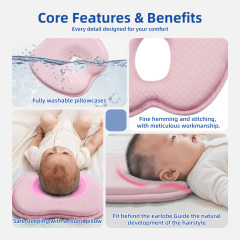 Wholesale Travel Pillow Memory Foam Square Neck Pillow Comfortable Breathable Knitted Cover Anti-Dust Mite Removable Washable