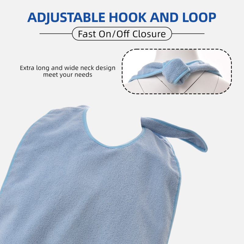 Hot Sale Fashionable Reusable Durable Washable Lightweight Breathable Adult Waterproof Bib Apron for Elderly Men and Women