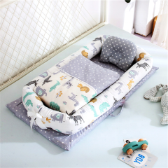 Tumbona para cama de bebé, cama de bebé transpirable, 100% algodón, cunas y cunas portátiles para dormir, cojín para tumbona para viajes en el dormitorio